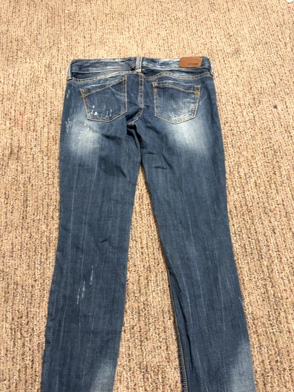Express Women's Skinny Jeans in Washed Blue